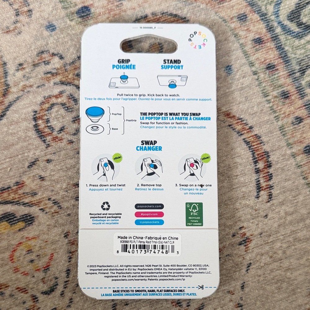 PopSocket PopGrip with Colorful Floral Design - Picture 2 of 2
